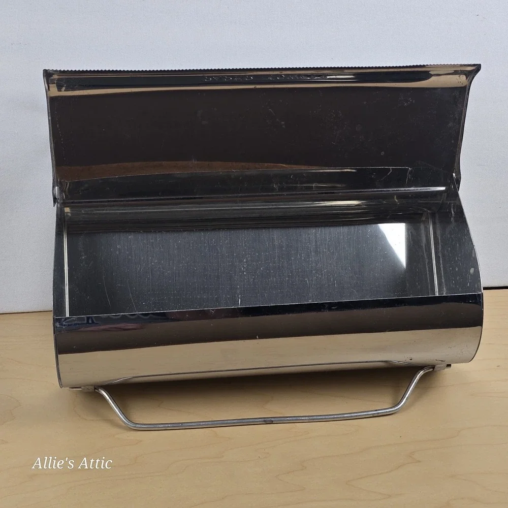 Vintage Kitchen Dispenser Chrome Metal Alum Foil Wax Paper Paper Towel Holder
